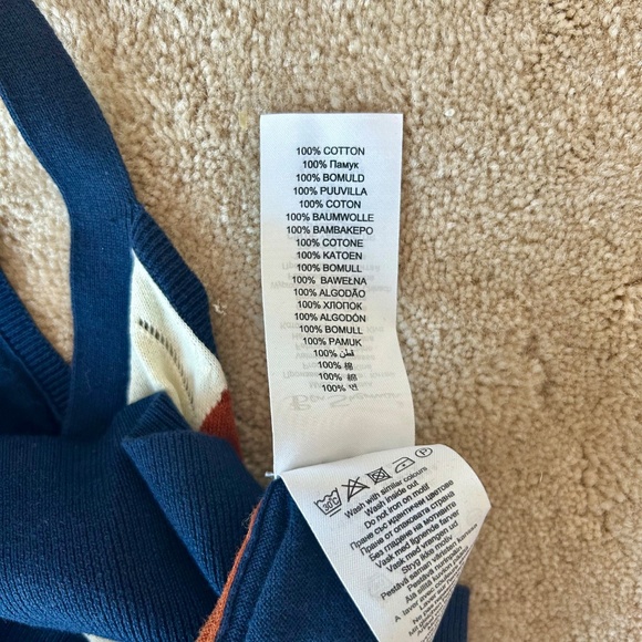 NEW Ben Sherman Argyle Sweater Vest in Navy, Cream and Orange Size M - Picture 5 of 5